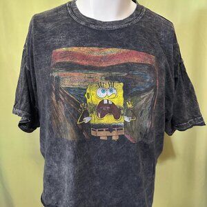 SpongeBob SquarePants 2020 Cro Top Women's Black Tye Dye Shirt XL Patrick Star